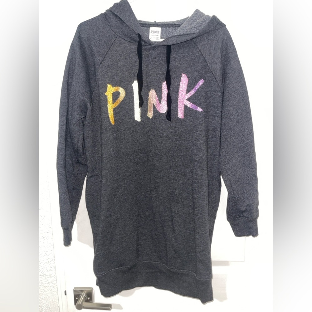 PINK Victoria's Secret Charcoal Hoodie EXTRA LONG